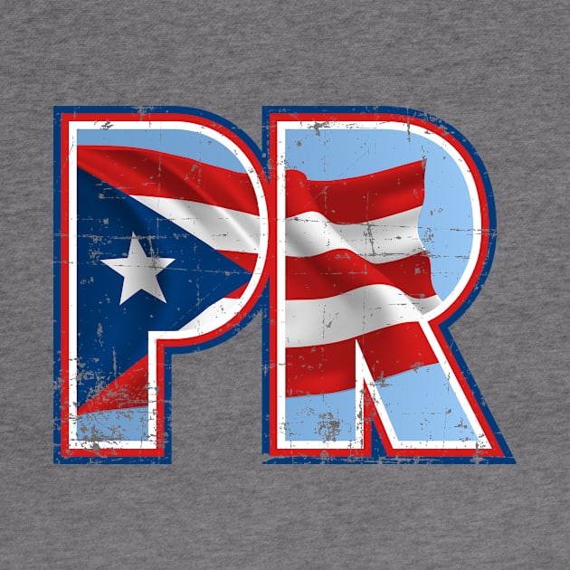 Puerto Rican flag - PR - Boricua pride - grunge design by verde